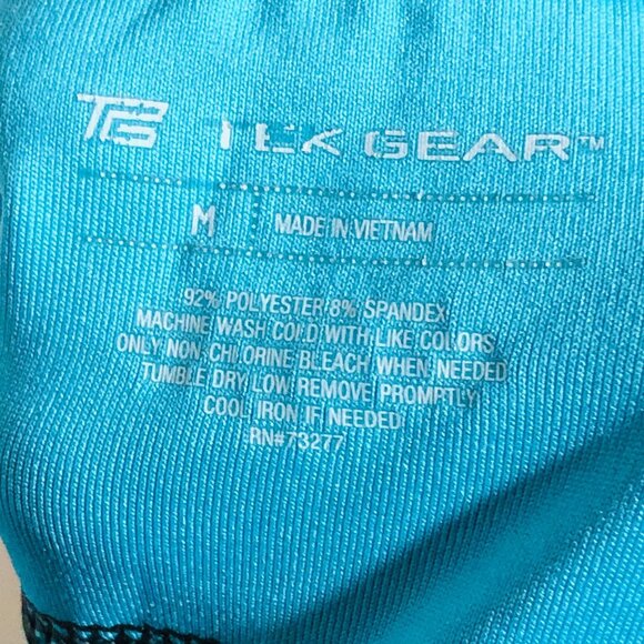 Tek Gear Active Capri Leggings Polyester Blend Blue Black Medium Waist 30" READ - Picture 10 of 10